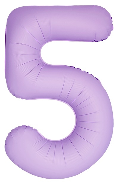 Шар Цифра "5" Slim Лаванда, Матовый / Lavanda (в упаковке)  