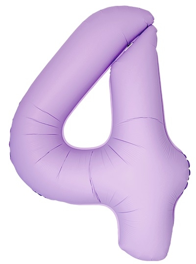 Шар Цифра "4" Slim Лаванда, Матовый / Lavanda (в упаковке) 
